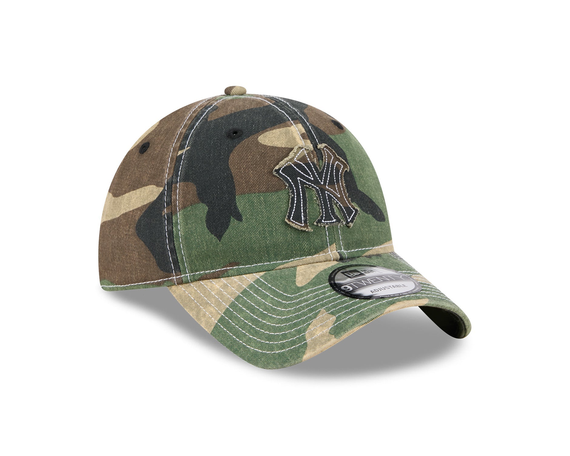 New Era 9Twenty MLB Frayed New York Yankees Woodland Camo