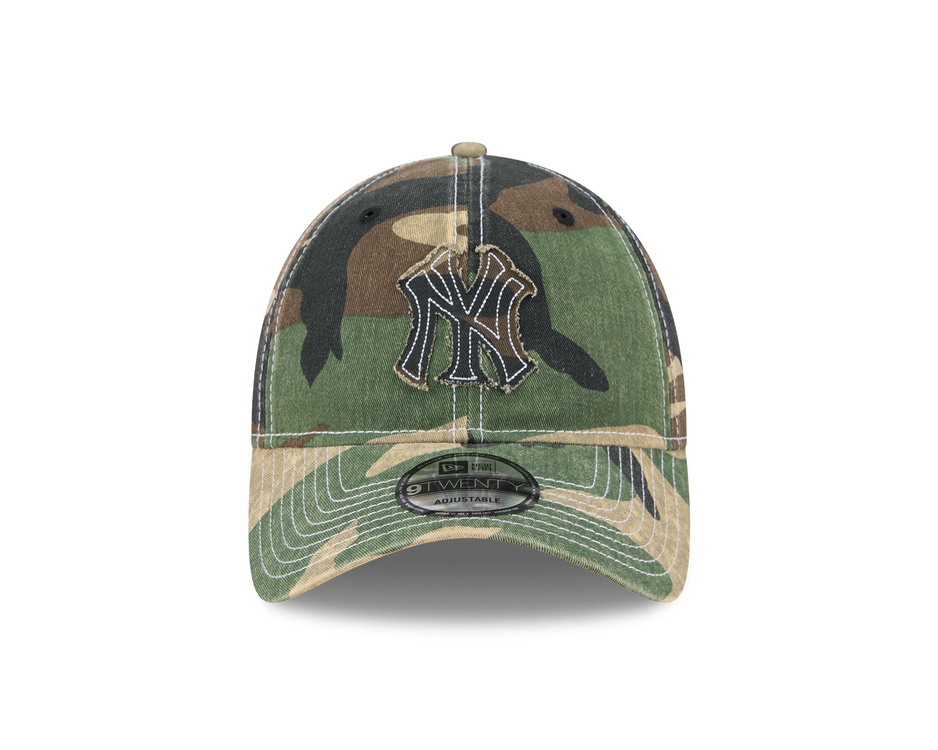 New Era 9Twenty MLB Frayed New York Yankees Woodland Camo