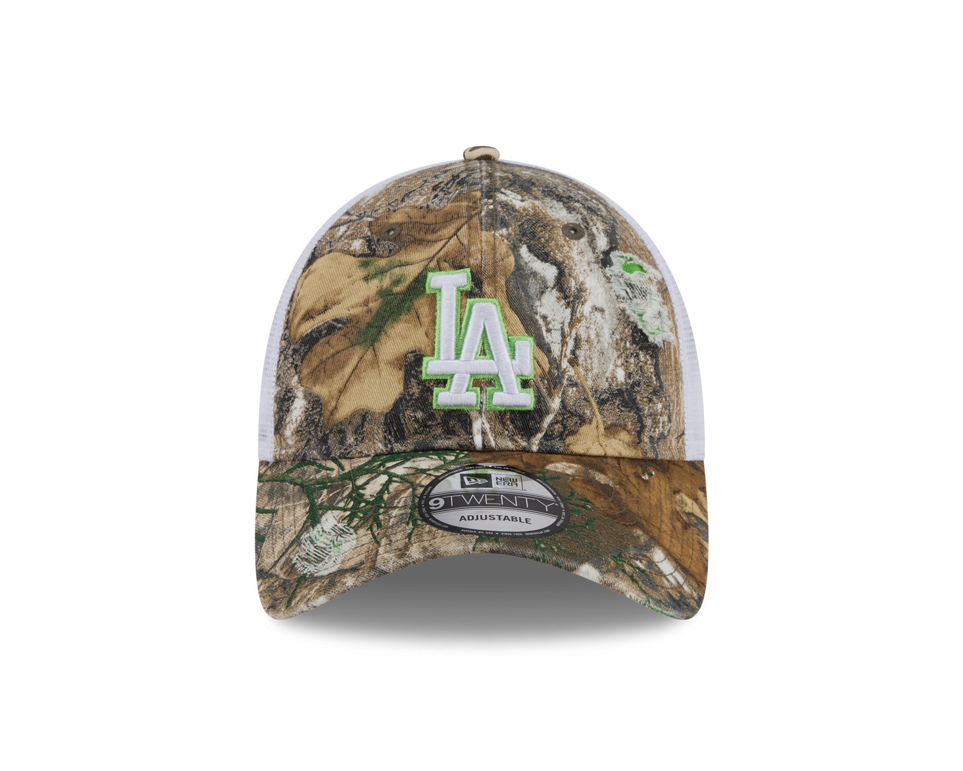 New Era 9Twenty MLB Real Tree Distressed Los Angeles Dodgers Cyber Green Pop