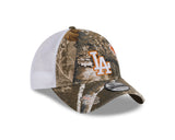 New Era 9Twenty MLB Real Tree Distressed Los Angeles Dodgers Orange Pop