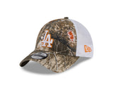 New Era 9Twenty MLB Real Tree Distressed Los Angeles Dodgers Orange Pop