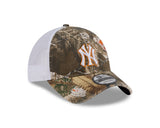 New Era 9Twenty MLB Real Tree Distressed New York Yankees Orange Pop