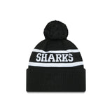 New Era Beanie NRL 2025 Black White Team Cronulla-Sutherland Sharks