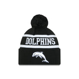 New Era Beanie NRL 2025 Black White Team Dolphins