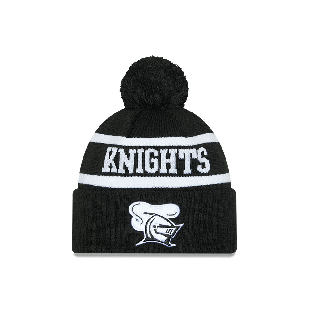 New Era Beanie NRL 2025 Black White Team Newcastle Knights