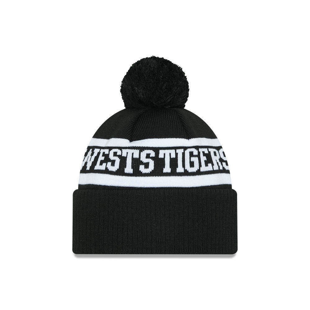 New Era Beanie NRL 2025 Black White Team Wests Tigers