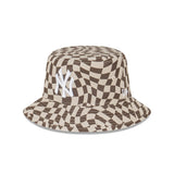 New Era Bucket MLB Wrap Check New York Yankees Stone Walnut