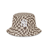 New Era Bucket MLB Wrap Check New York Yankees Stone Walnut