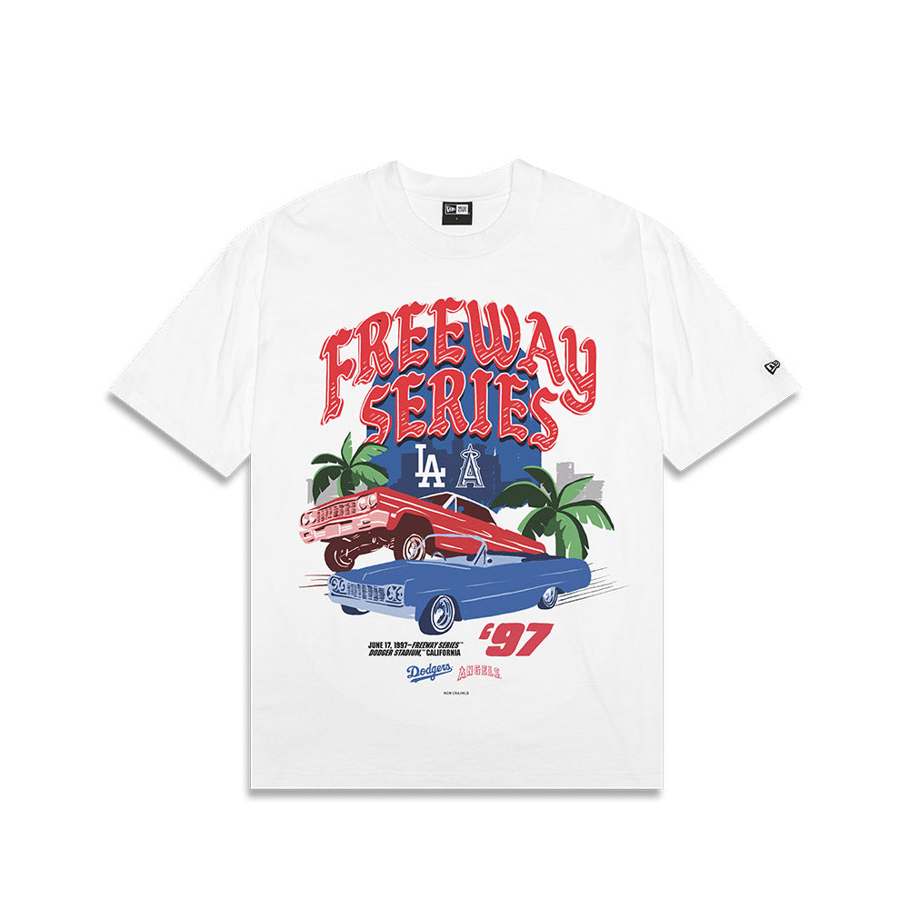 New Era MLB Freeway Series Oversize Tee Los Angeles Dodgers X Los Angeles Angels White