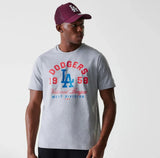 New Era MLB Wordmark Tee Los Angeles Dodgers Heather Grey