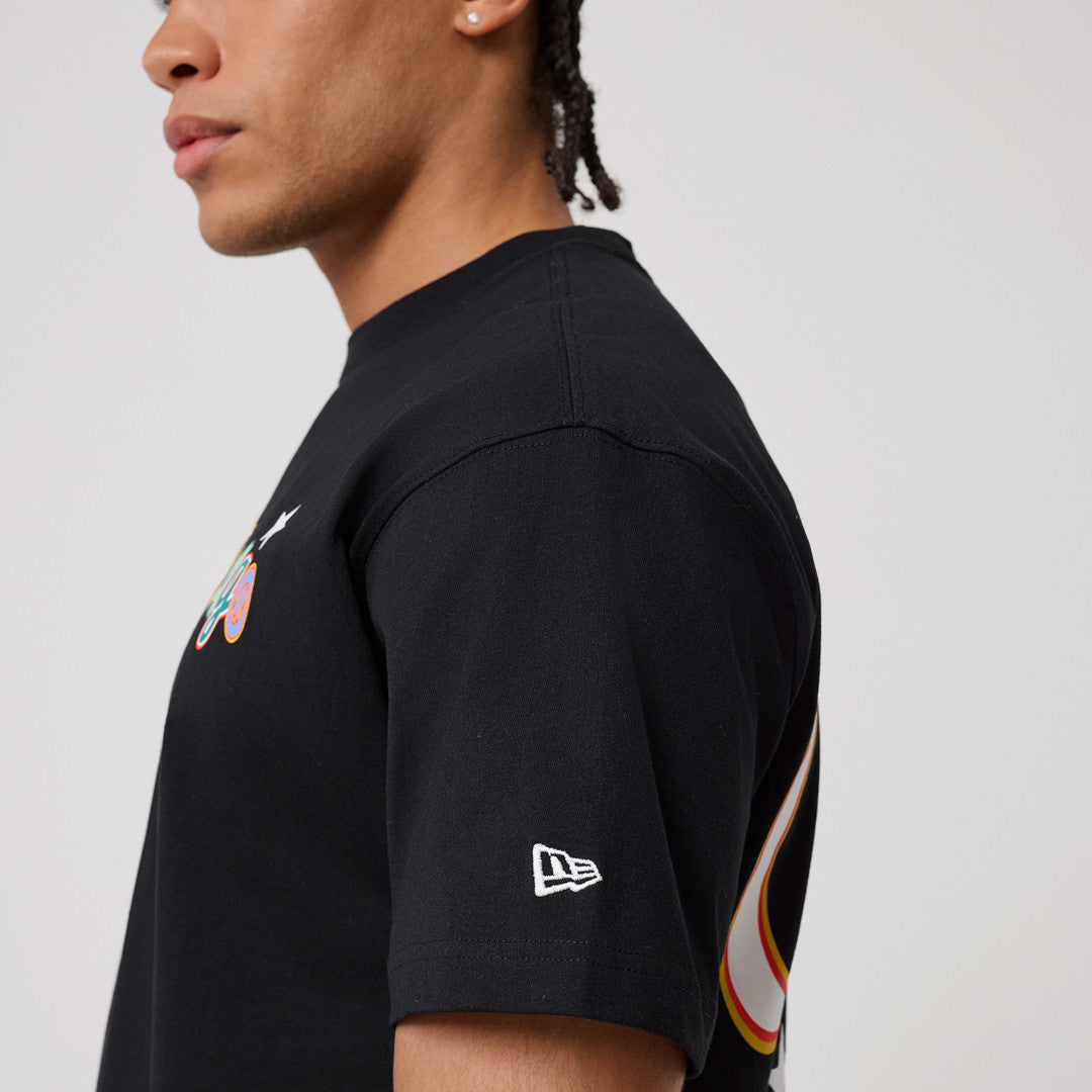 New Era NBA Multi Letter Tee Chicago Bulls Black