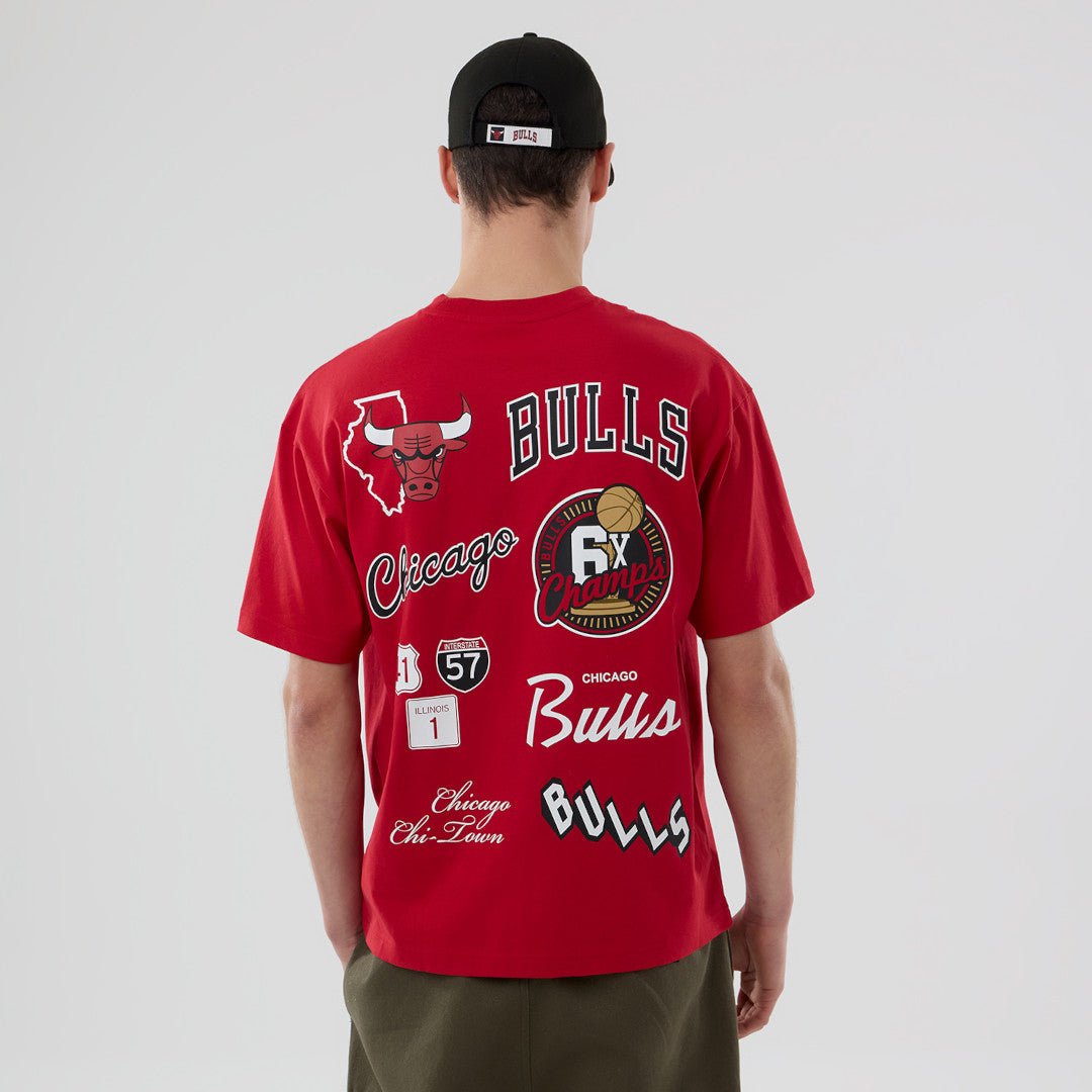 New Era NBA Repeat Tee Chicago Bulls Red