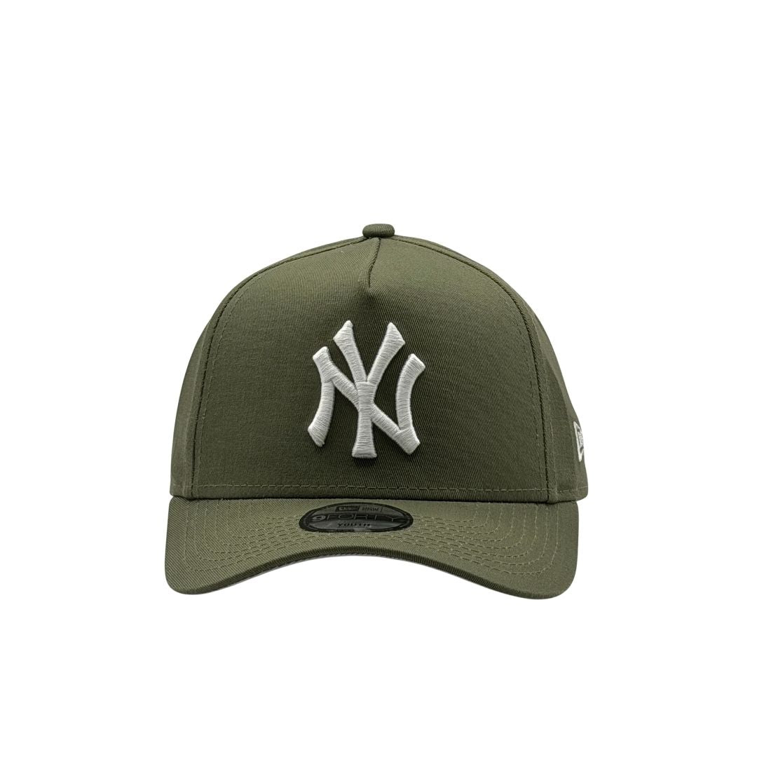 New Era Youth 9Forty A-Frame MLB New York Yankees Olive White