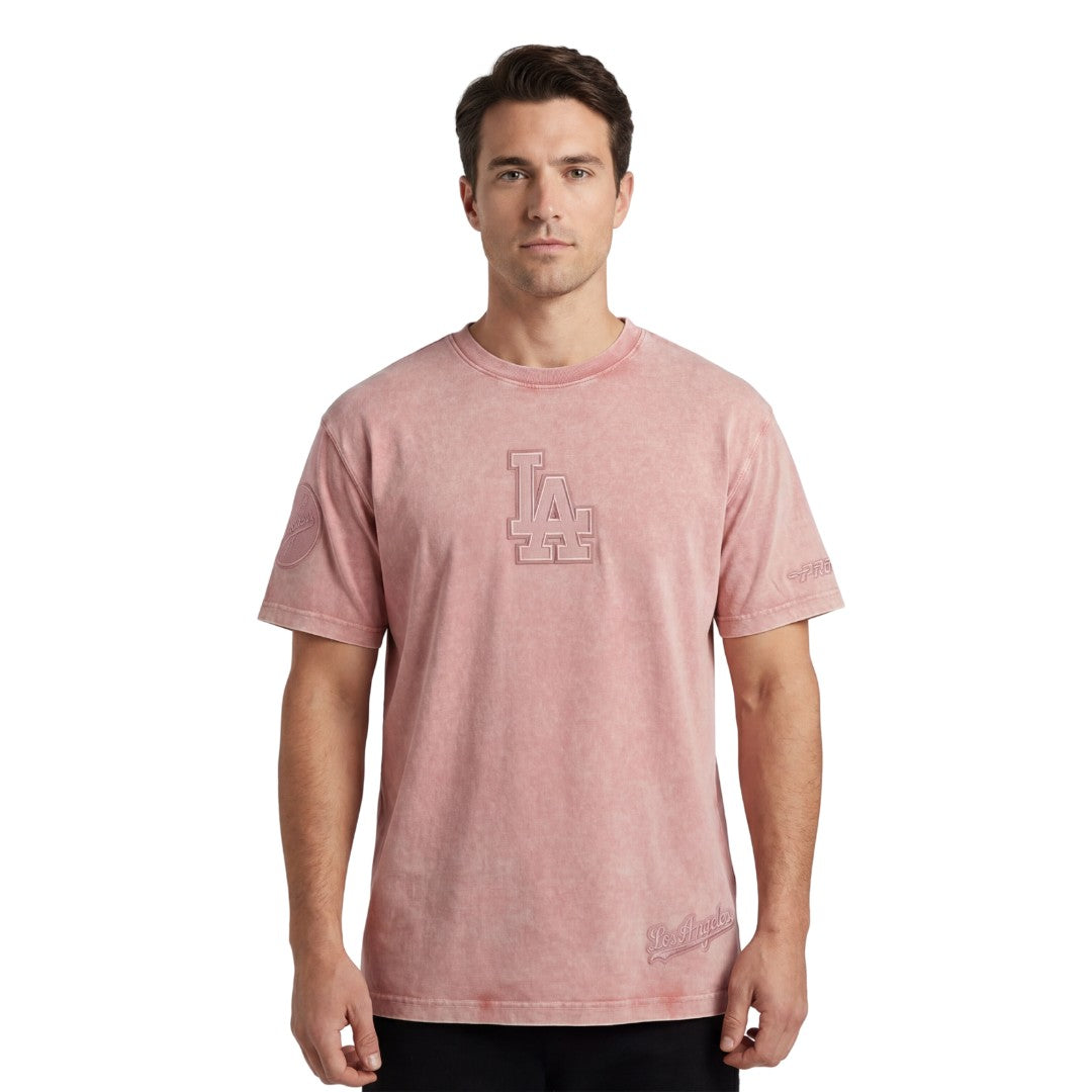 Pro Standard MLB Washed Classic Drop Shoulder Tee Los Angeles Dodgers Mauve