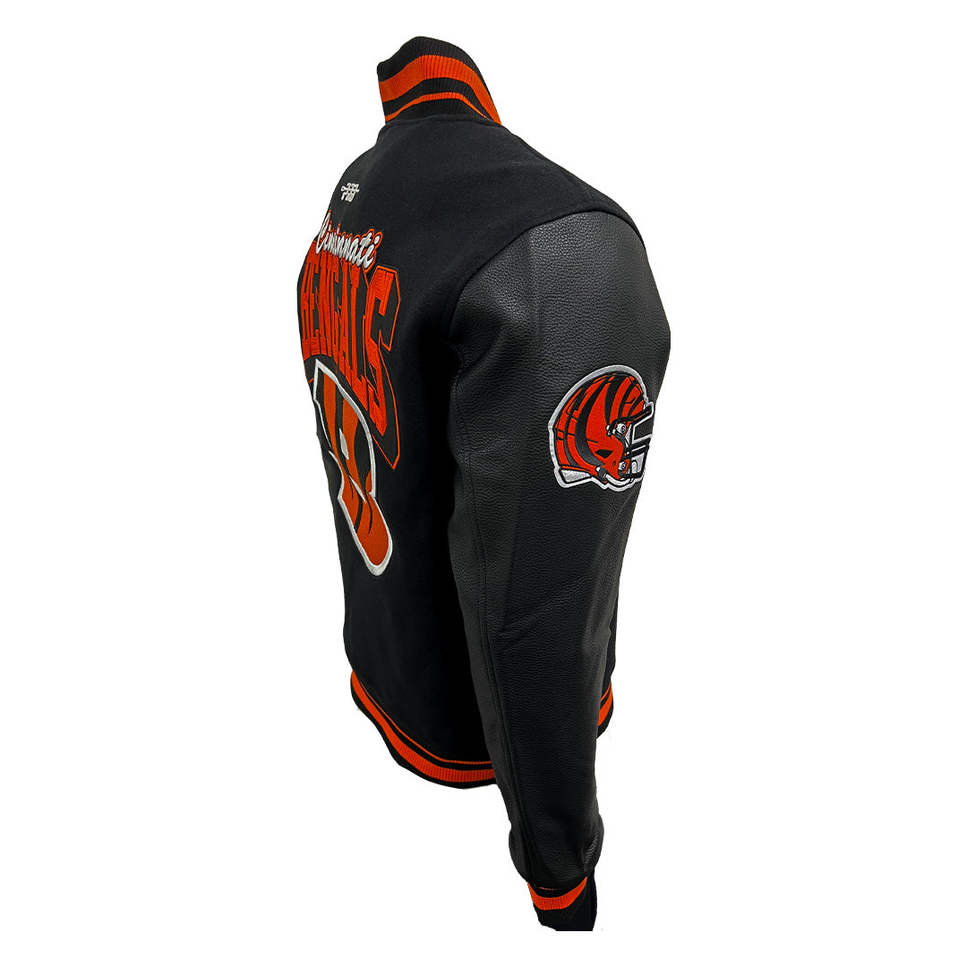Pro Standard NFL Team Badge Wool Varsity Jacket Cincinnati Bengals Black/Orange