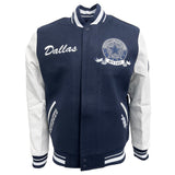 Pro Standard NFL Team Badge Wool Varsity Jacket Dallas Cowboys Midnight Navy/White