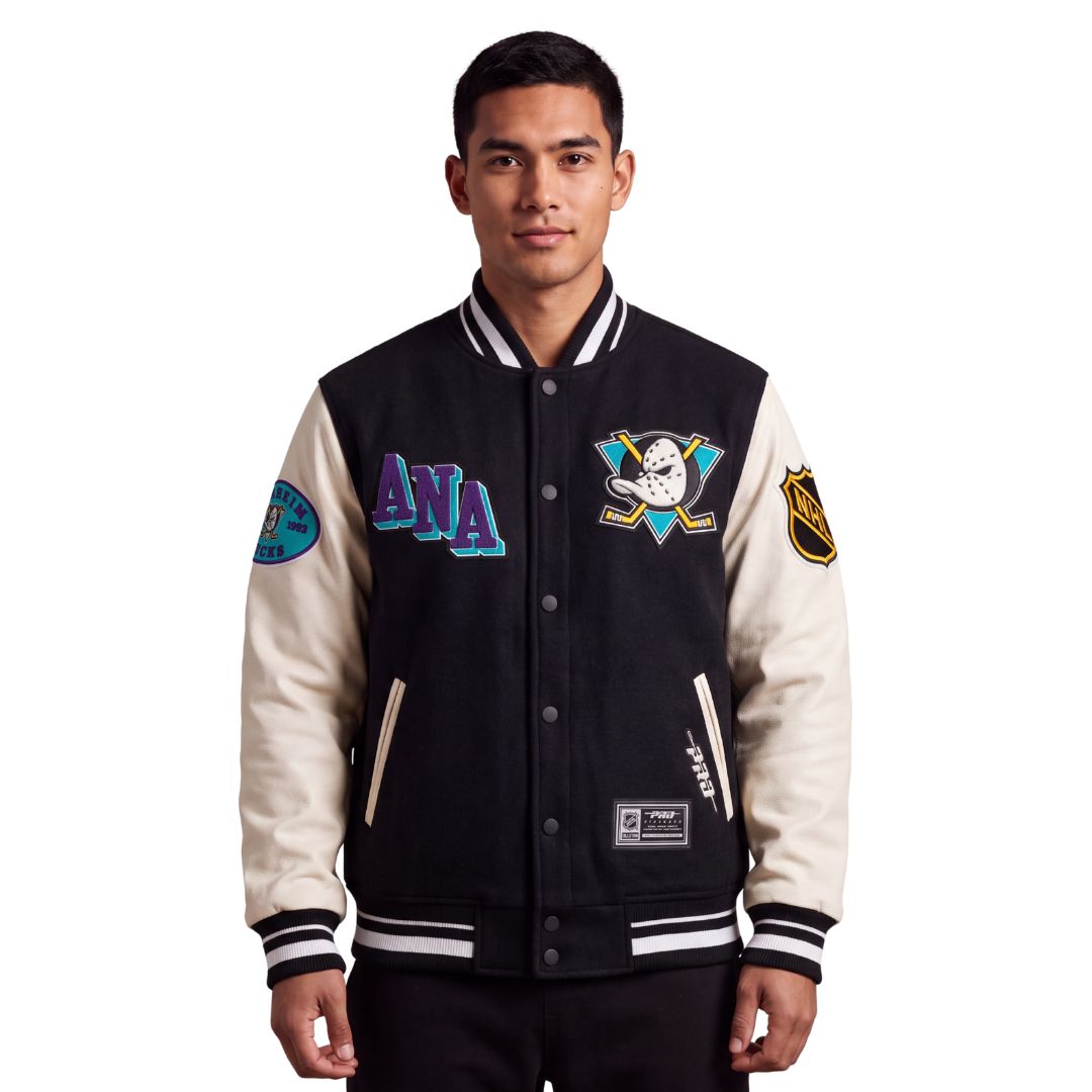 Pro Standard NHL Day One Varsity Jacket Anaheim Ducks Black