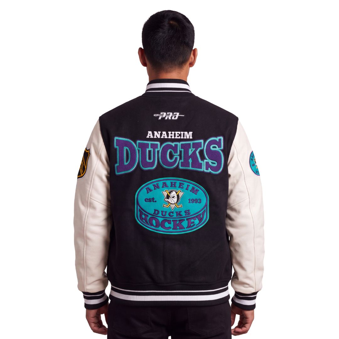 Pro Standard NHL Day One Varsity Jacket Anaheim Ducks Black