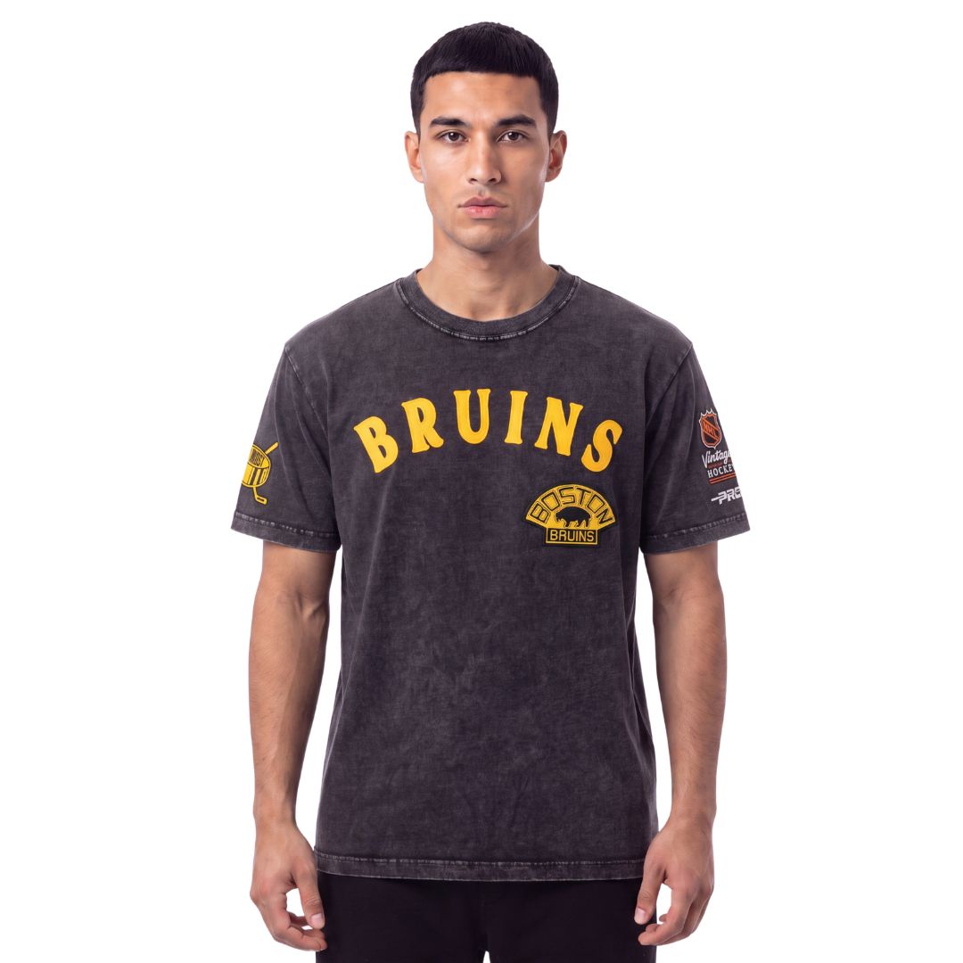 Pro Standard NHL First Team Enzyme Wash Drop Shoulder Tee Boston Bruins Black