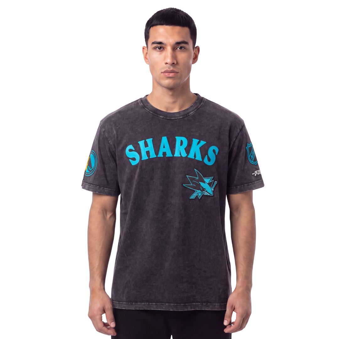 Pro Standard NHL First Team Enzyme Wash Drop Shoulder Tee San Jose Sharks Black