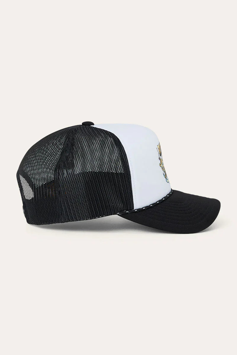 Ringers Western Bucking Barra Foam Cap White/Black