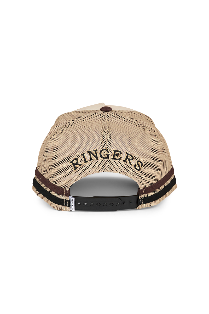 Ringers Western Country Club Deep Fit Trucker Cap Off White/Chocolate