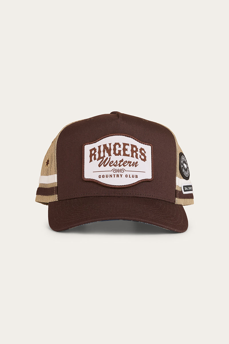 Ringers Western Country Club Deep Fit Trucker Cap Saddle Brown