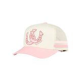 Ringers Western Cross My Heart Girls Foam Trucker Bone/Dusty Pink