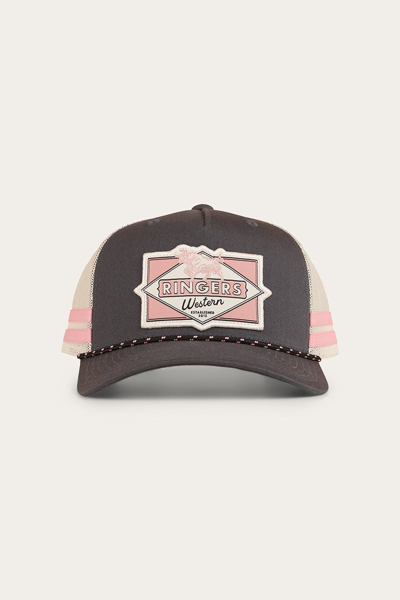 Ringers Western Hometown Trucker Cap Charcoal/Rosey