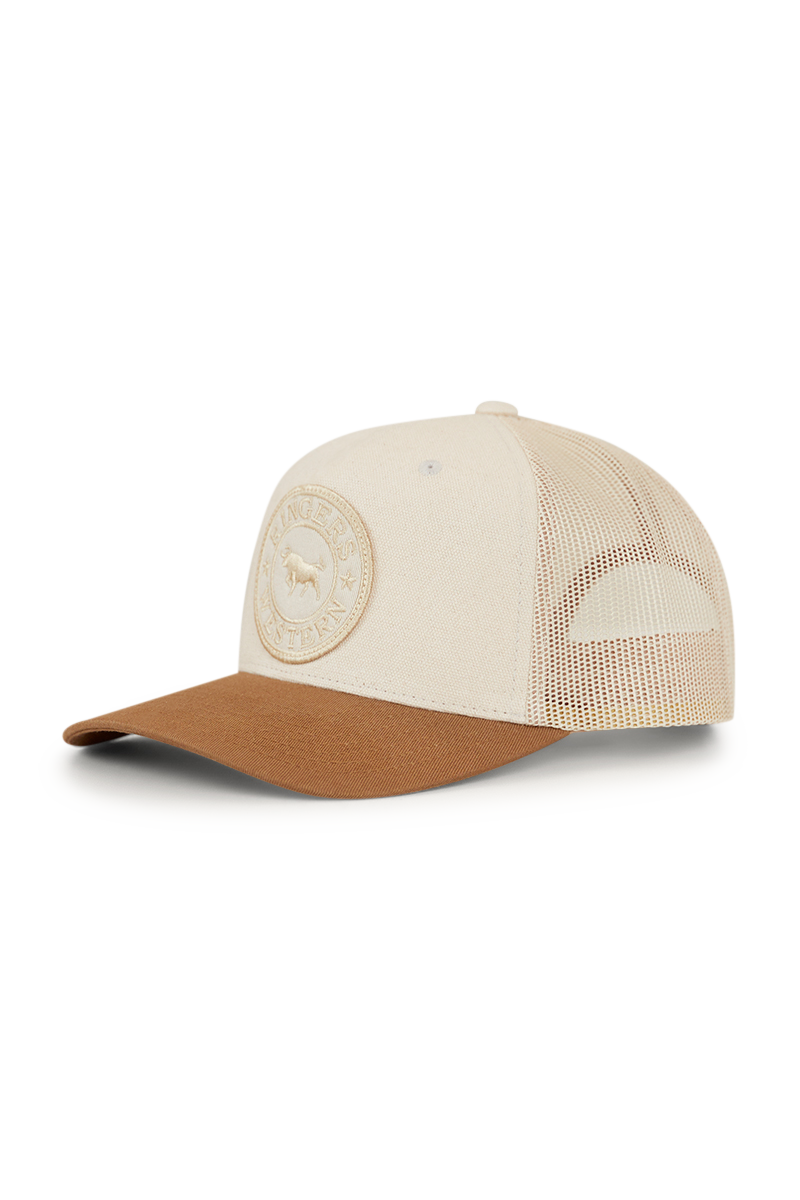 Ringers Western Kids Signature Bull Trucker Cap Beige/Clay