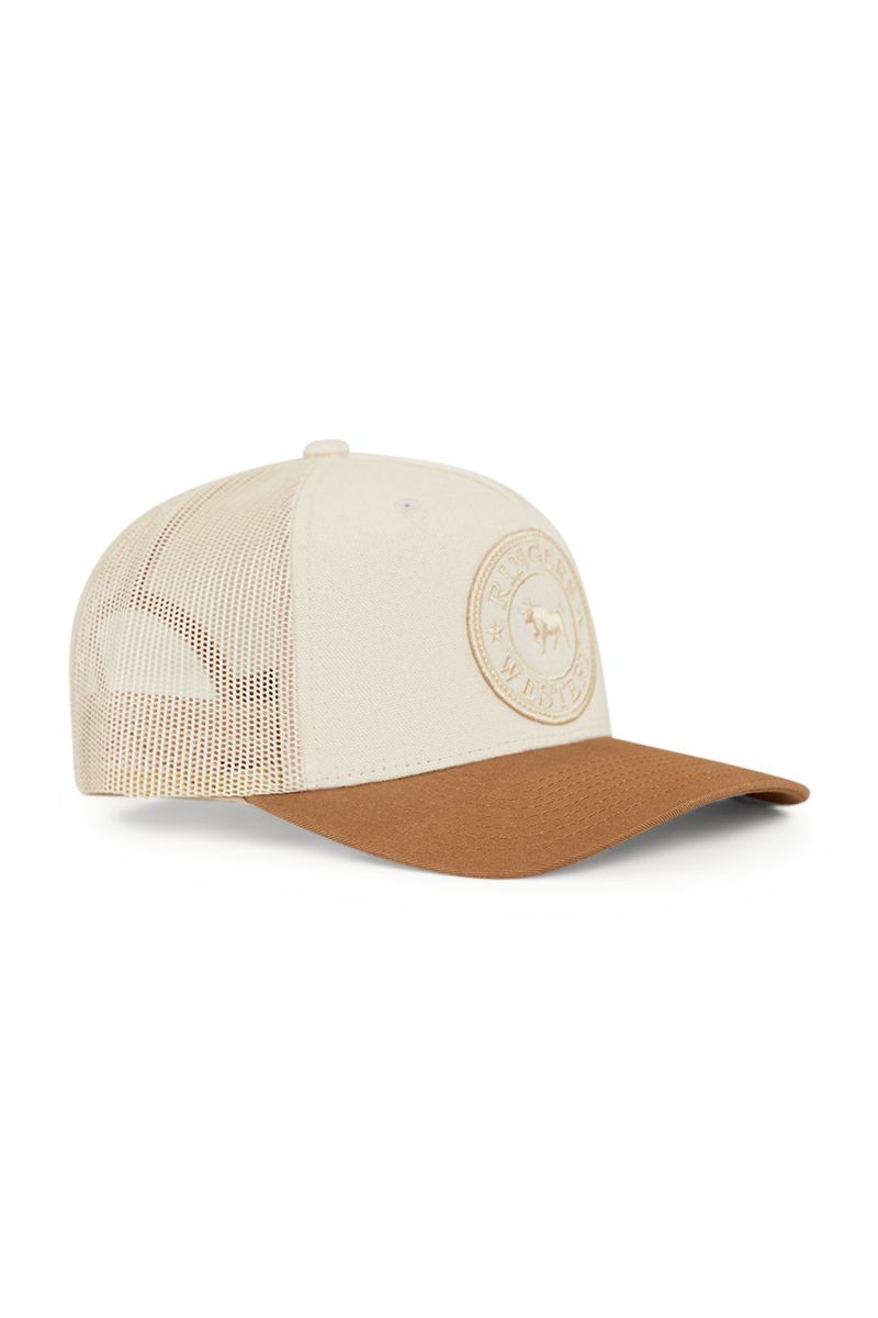 Ringers Western Kids Signature Bull Trucker Cap Beige/Clay