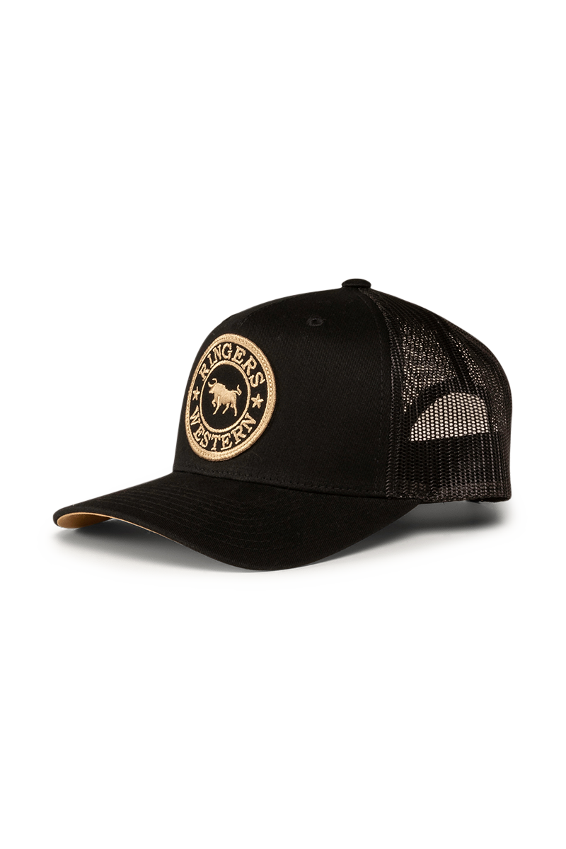 Ringers Western Kids Signature Bull Trucker Cap Black/Gold