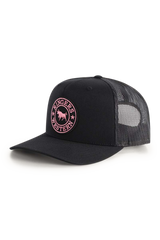 Ringers Western Signature Bull Trucker Cap Black with Black & Pink Patch