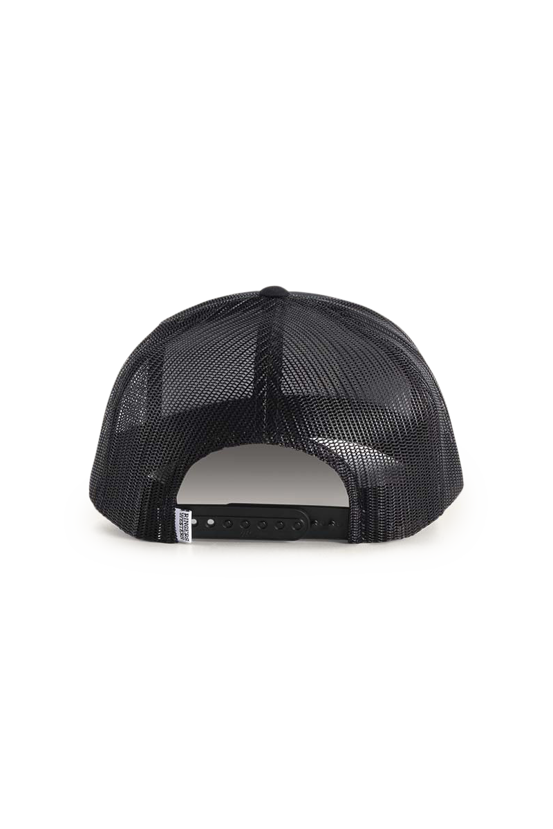 Ringers Western Signature Bull Trucker Cap Black with Black & White Patch