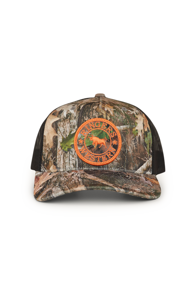 Ringers Western Signature Bull Trucker Cap Leaf Camo/Orange