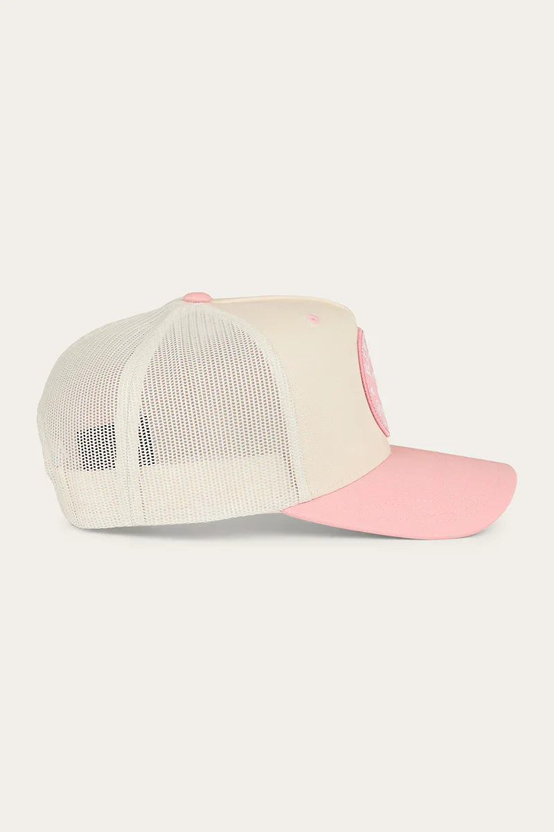 Ringers Western Signature Bull Trucker Cap Rosey/Off White