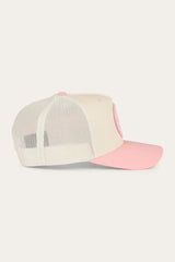 Ringers Western Signature Bull Trucker Cap Rosey/Off White