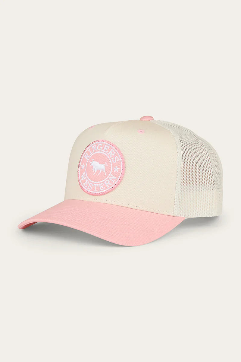 Ringers Western Signature Bull Trucker Cap Rosey/Off White