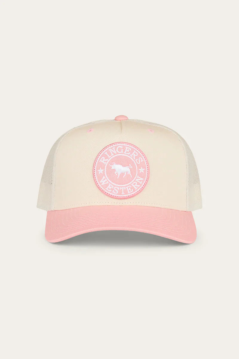 Ringers Western Signature Bull Trucker Cap Rosey/Off White