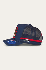Ringers Western Ute Flag Deep Fit Trucker Navy/Red