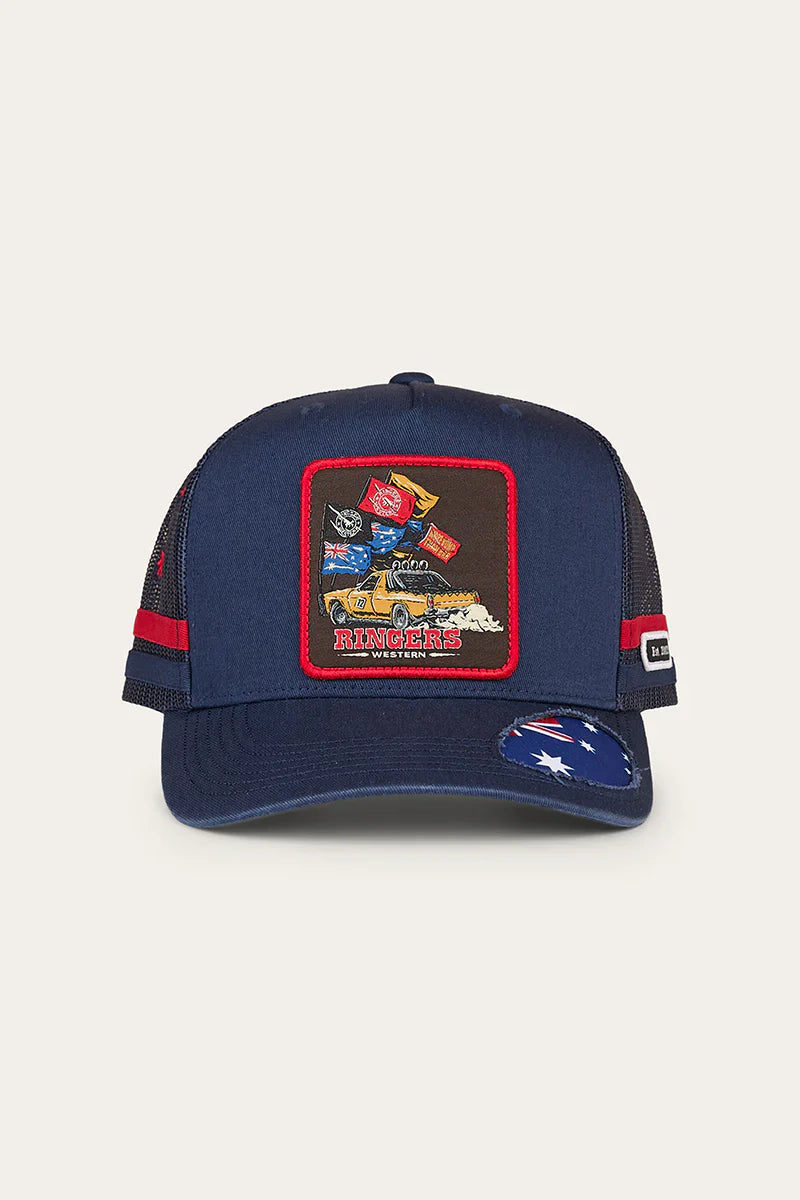 Ringers Western Ute Flag Deep Fit Trucker Navy/Red