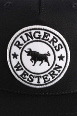 Ringers Western Signature Bull Trucker Cap Black with Black & White Patch
