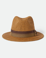 Brixton Roma Straw Fedora Coffee