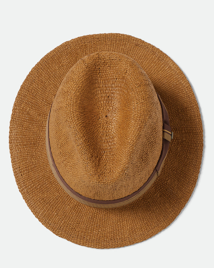 Brixton Roma Straw Fedora Coffee
