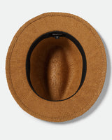 Brixton Roma Straw Fedora Coffee