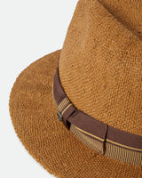 Brixton Roma Straw Fedora Coffee
