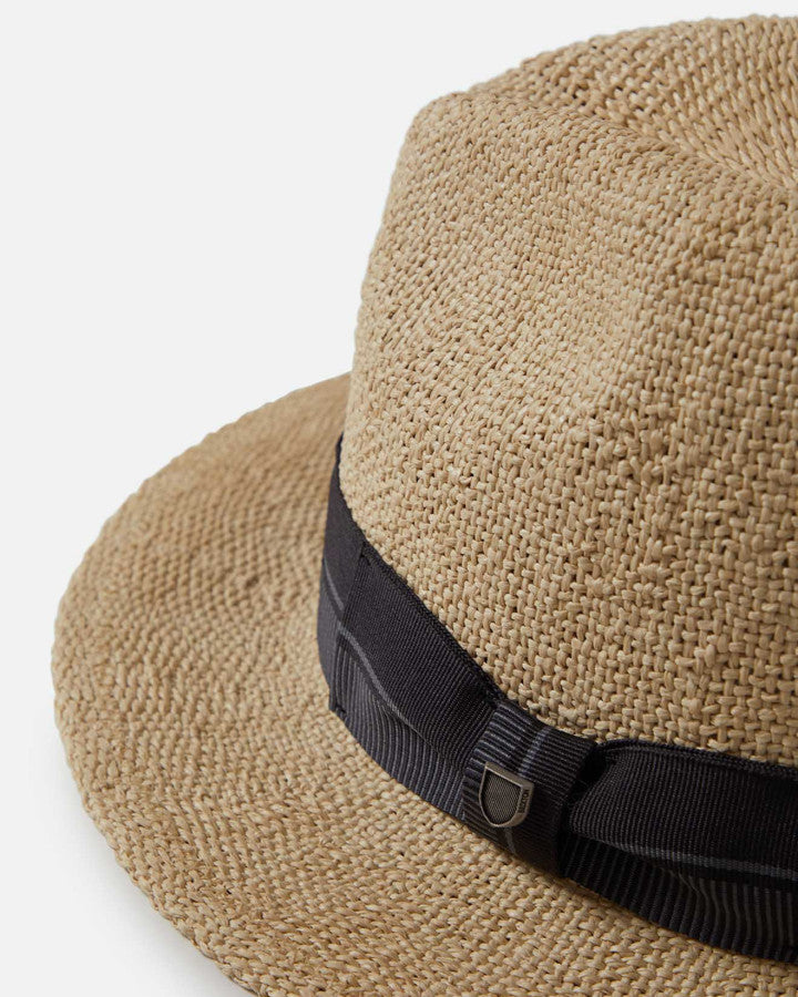 Brixton Roma Straw Fedora Natural/Black
