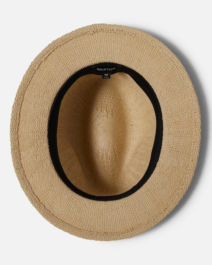 Brixton Roma Straw Fedora Natural/Black