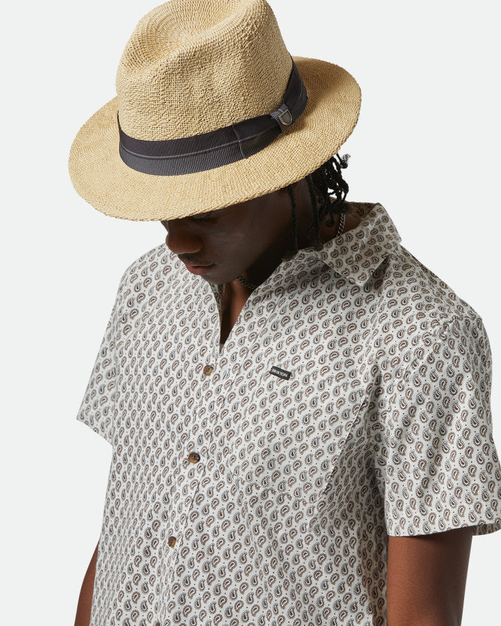 Brixton Roma Straw Fedora Natural/Black