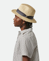 Brixton Roma Straw Fedora Natural/Black